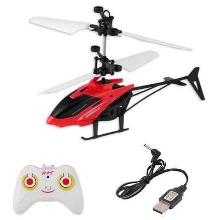 Induction Aircraft with remote - Multicolour, Hand induction / Gravity Sensor, and Rechargable Flying helicopter with remote